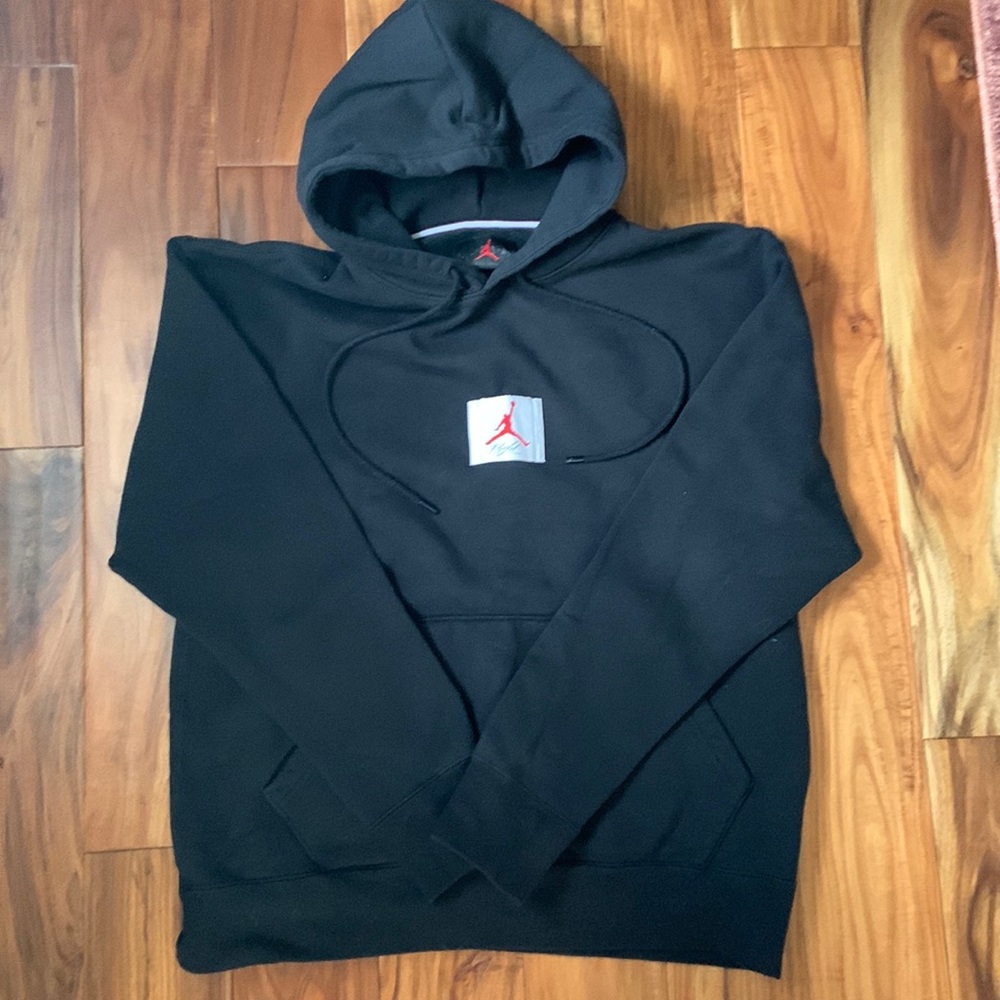 Nike Air Jordan Essentials Black Hoodie Sweatshirt Top Mens L Large EUC
